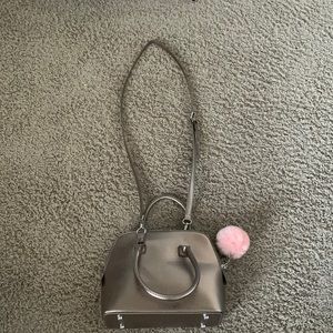 Amazon Rose Gold Purse /w Pink Puff Ball Keychain